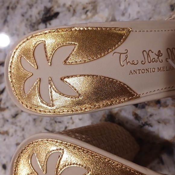 Antonio Melani x The Nat Note, the Riviera Woven women's Metallic Slip-On Mules - Picture 4 of 9